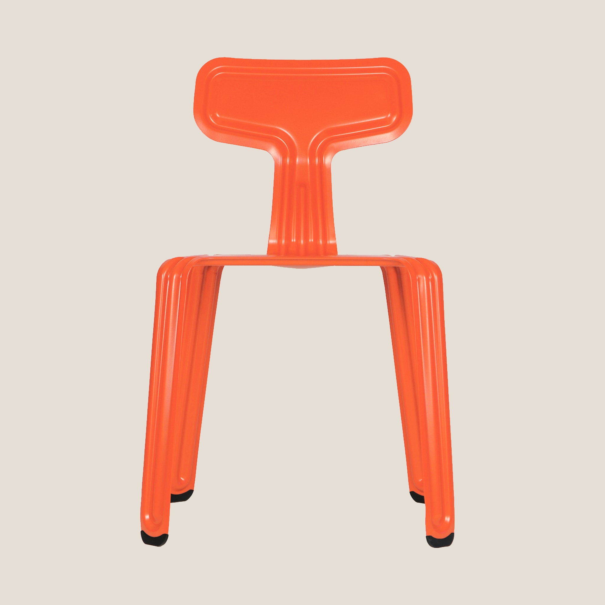 Nils Holger Moormann Pressed Chair Aluminium Designer Stuhl gebogen pulverbeschichtet orange