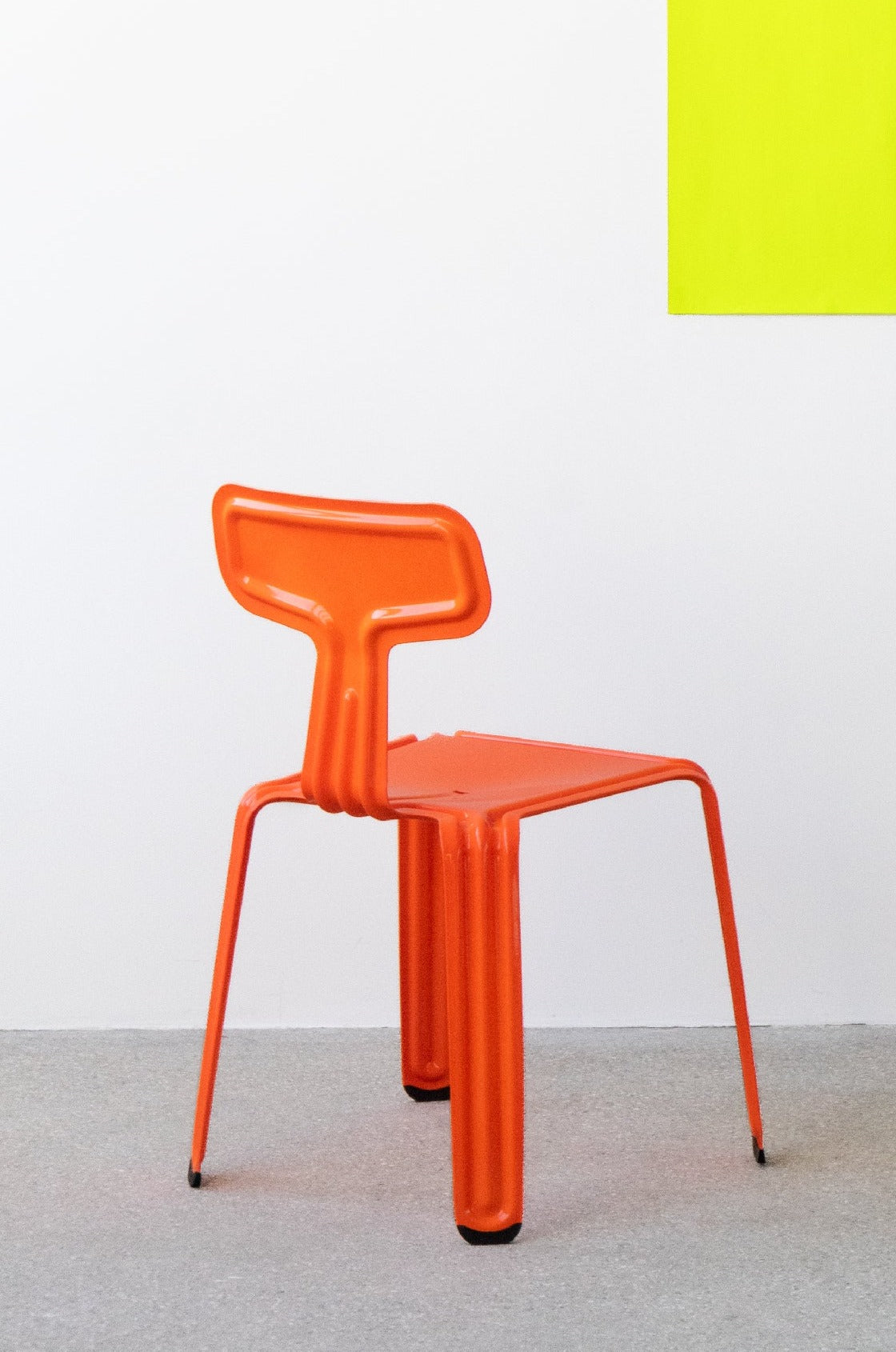 Nils Holger Moormann Pressed Chair Aluminium Designer Stuhl gebogen pulverbeschichtet orange