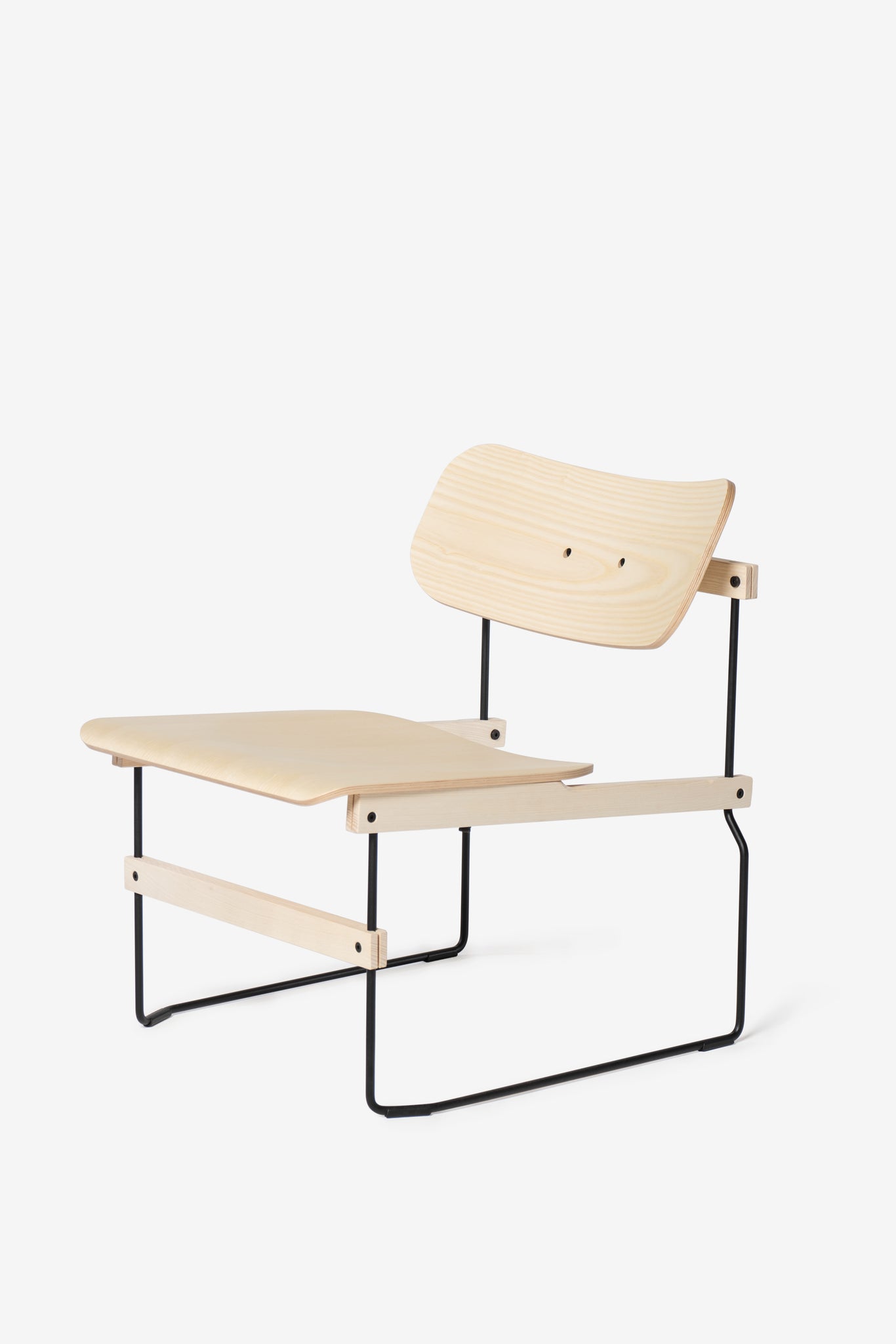 Nils Holger Moormann Brutissimo Sessel Lounge Chair Holz Metall Designer minimalistisch